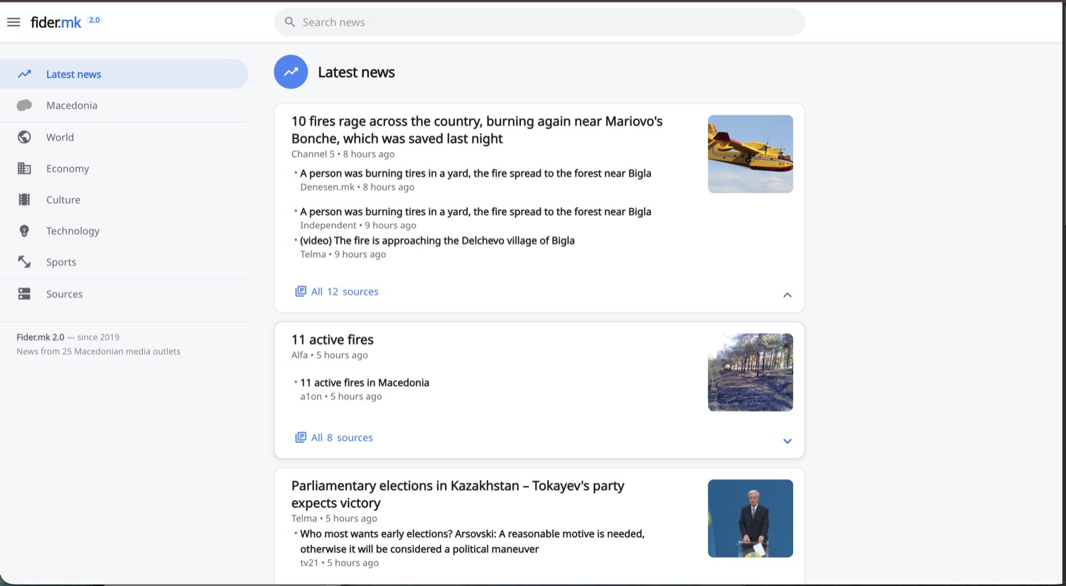 FIDER, My product · news, clustered